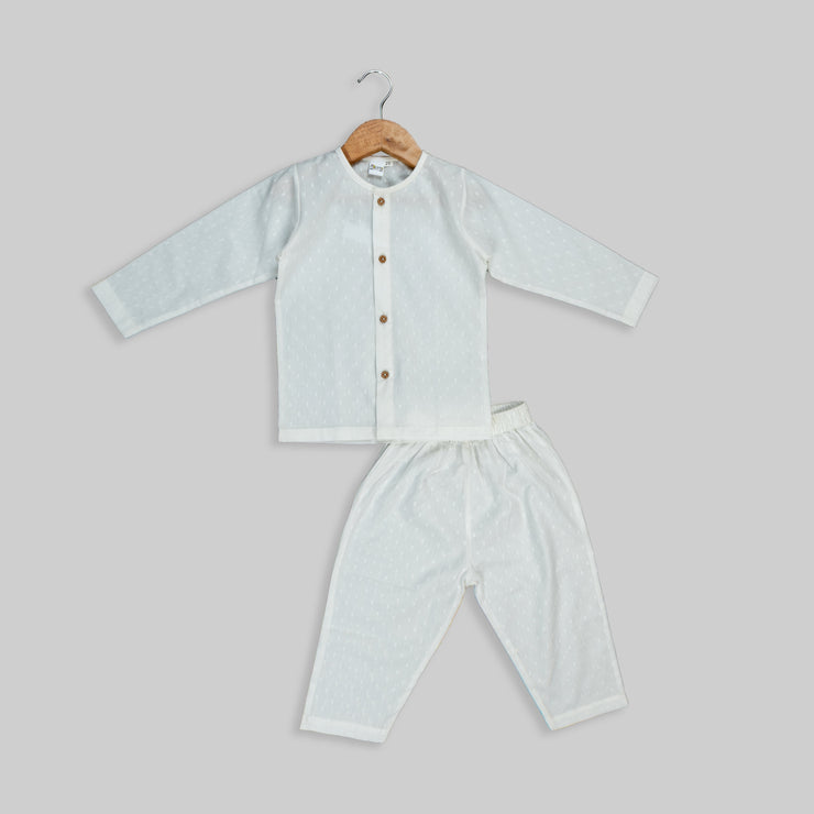 White Organic Cotton Co-ord Set for Kids