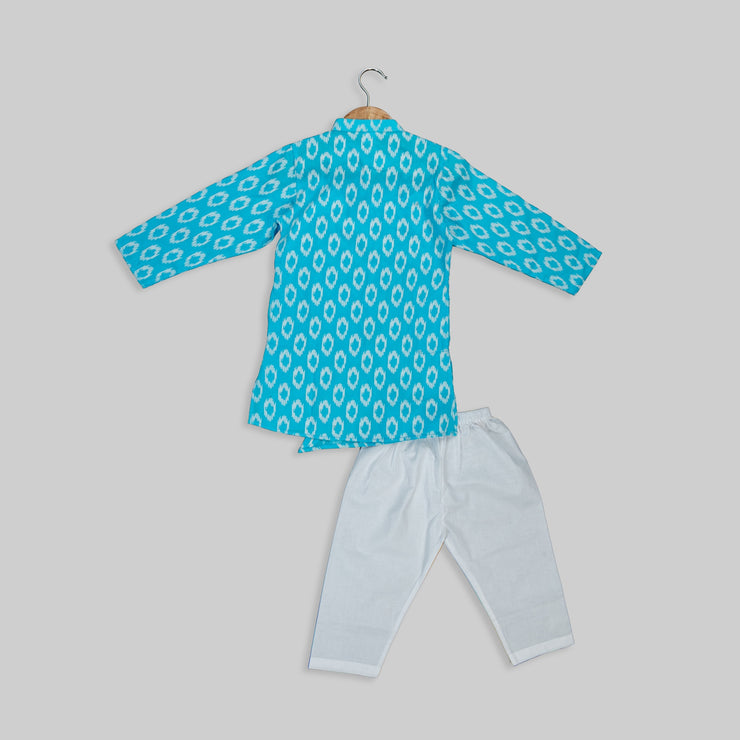 Blue Cotton Kurta Pajama Set for Boys