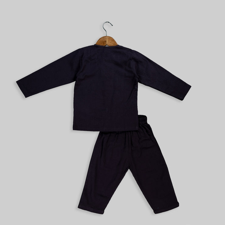 Black Organic Cotton Co-ord Set for Kids