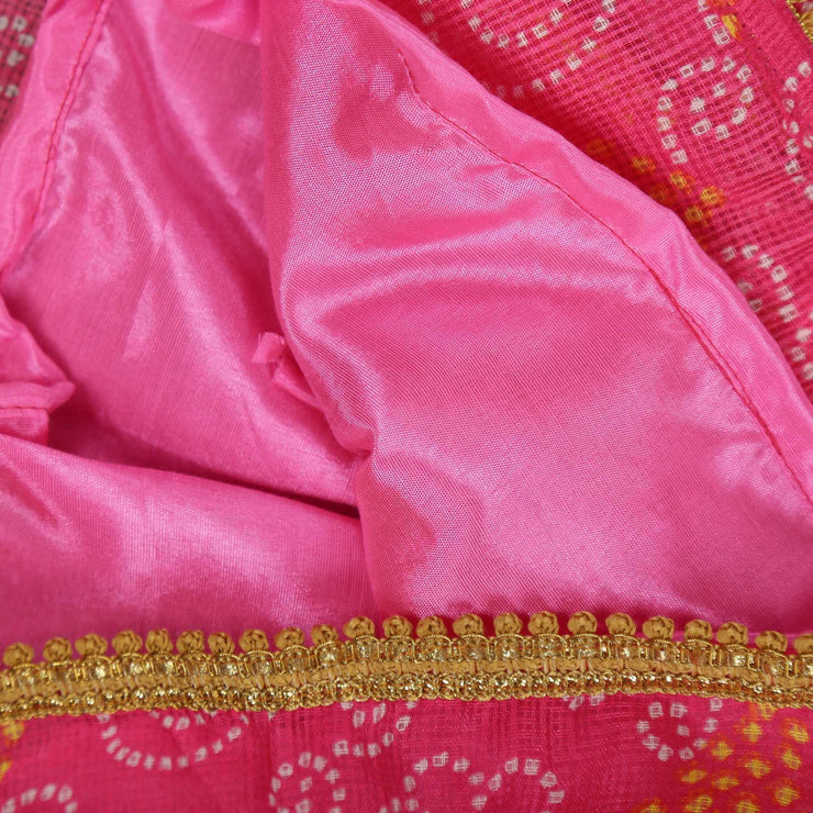 Pink Jaamna Set For Girls
