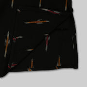 Black Cotton Ikat Kurta Pyjama For Boys