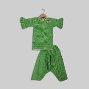 Green Cotton Kurti And Salwar For Girls