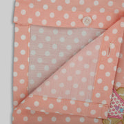 Peach Polka Dot Sleepwear Set For Girls