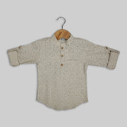 Beige Cotton Shirt For Boys