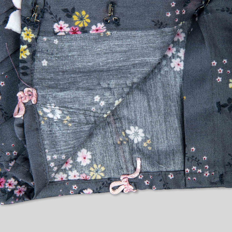 Grey Cotton Printed Co-ord Set for Girls