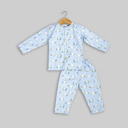 Blue Cotton Rabbit Print Sleepwear for boys