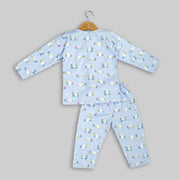 Blue Cotton Rabbit Print Sleepwear for boys