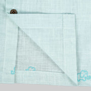 Mint Green Elephant Embroidered Cotton Shirt for Boys