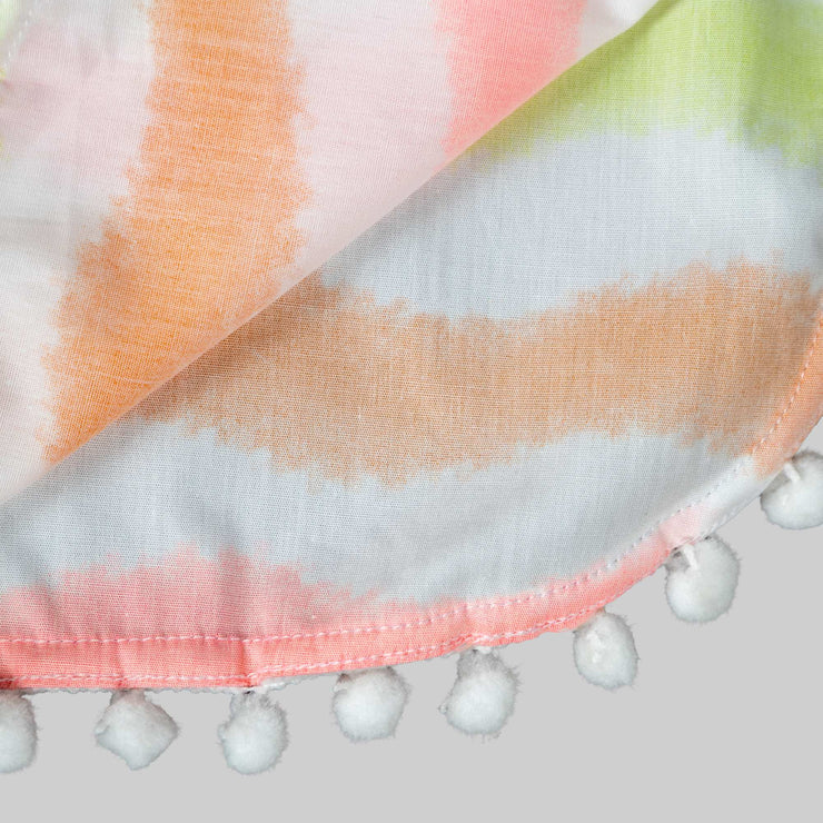 Multicolour Rainbow Stripes Kaftan Top for Girls