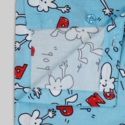 Blue Cotton Popcorn Printed Sleepwear For Kids