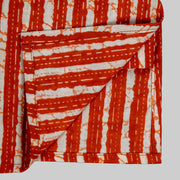 Rust Striped Asymmetric Kurta Pajama Set for Boys