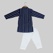 Navy Stripe Elegance Boys' Kurta Pajama Set