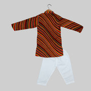 Multicoloured Striped Kurta Pyjama Set