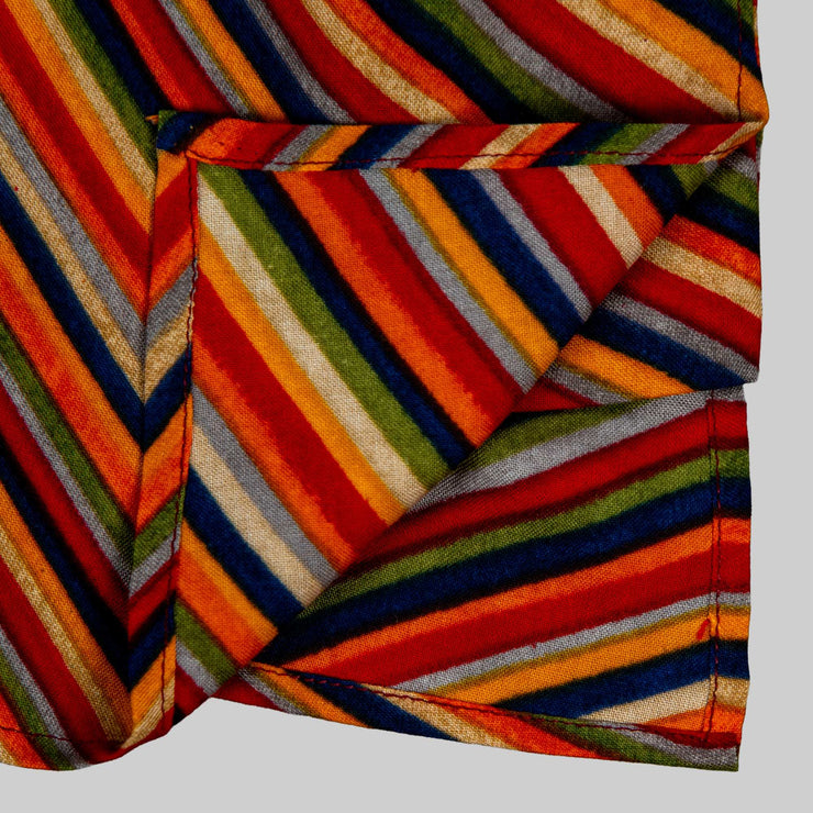 Multicoloured Striped Kurta Pyjama Set