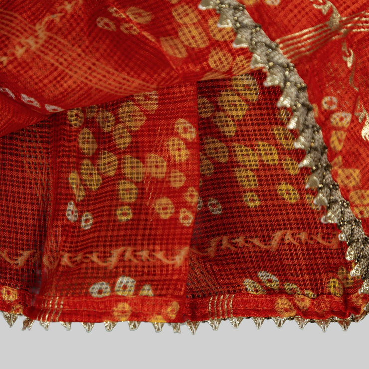 Orange Festive Bandhani Peplum & Sharara Set