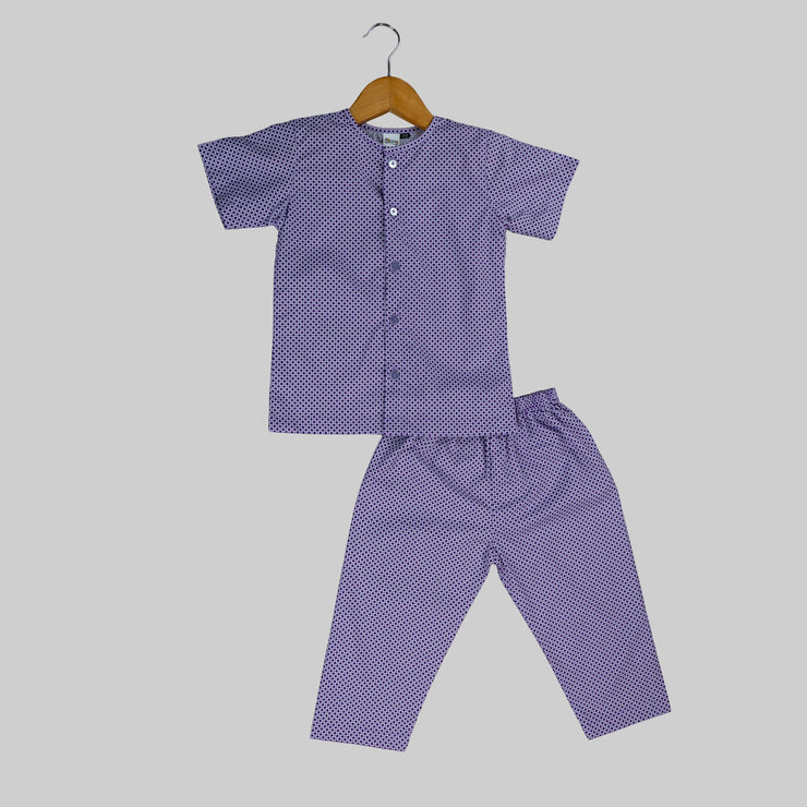 Purple Charm Cotton Sleepwear Set For Kids