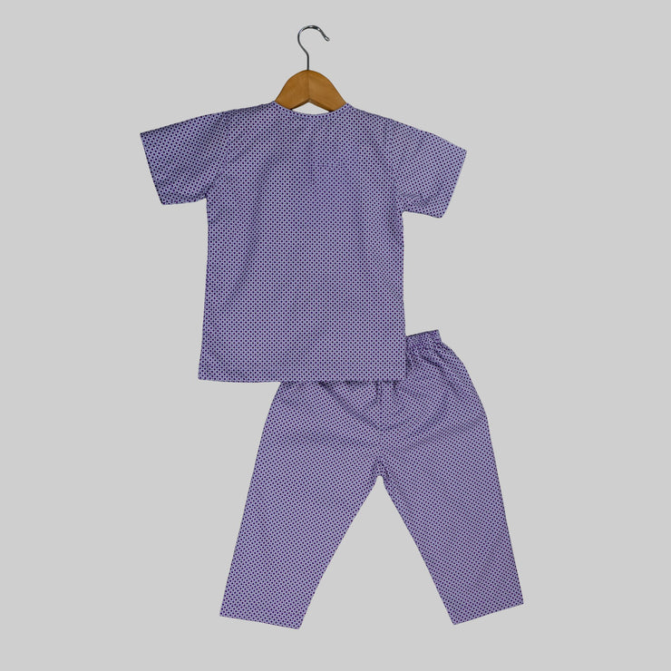 Purple Charm Cotton Sleepwear Set For Kids