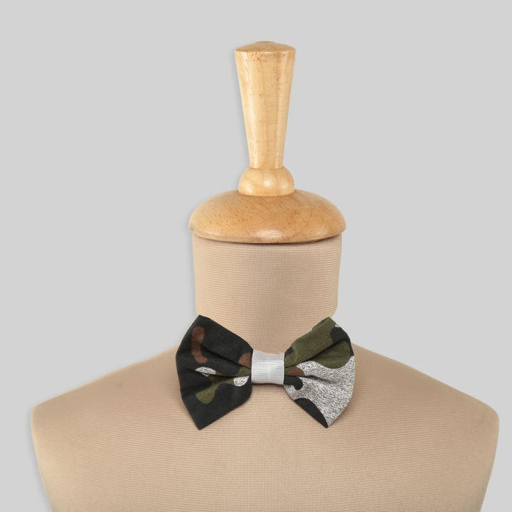 Green and Grey Camouflage Bowtie