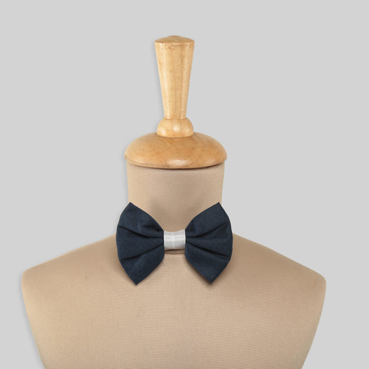 Solid Blue Cotton Bow Tie