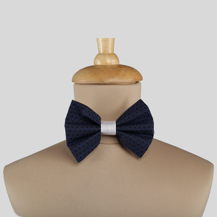 Blue Cotton Bow Tie with patterns