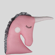 Pink and Grey Unicorn Cushion for Kids