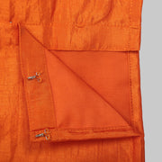 Orange Blouse with Swarovski Work and Beige Jacquard Ghaghra