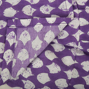 Purple and White Cotton Kurta And Salwar With Net Jacket