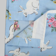 Blue and White Cotton Pyjama Set With Rabbit Print