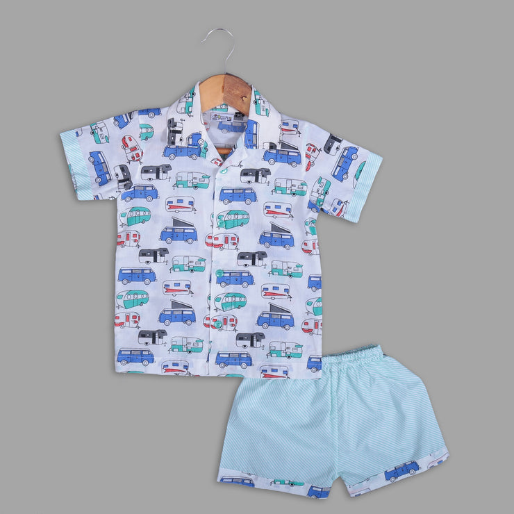 Car Print Nightwear Set for Boys