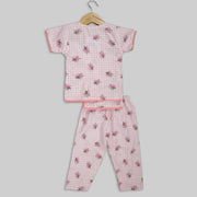 Pink Cotton Top and Pant Set For Girls