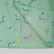 Green Floral Print Sleepwear For Kids