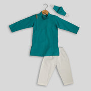 Green Kurta Pyjama Set for Boys