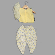 Yellow Top and Dhoti Pant Set for Girls