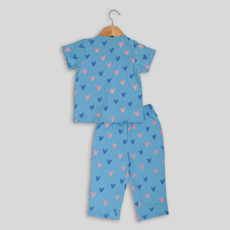 Heart Print Unisex Nightwear In Organic Cotton