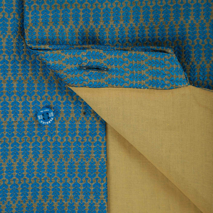 Blue Benarasi Silk Waistcoat For Boys