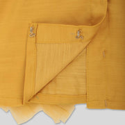 Yellow Cotton Top and Grey Trousers