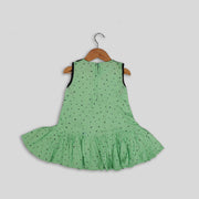 Green and Blue Cotton Frock for girls