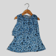 Blue Hosiery Skater Frock For Girls