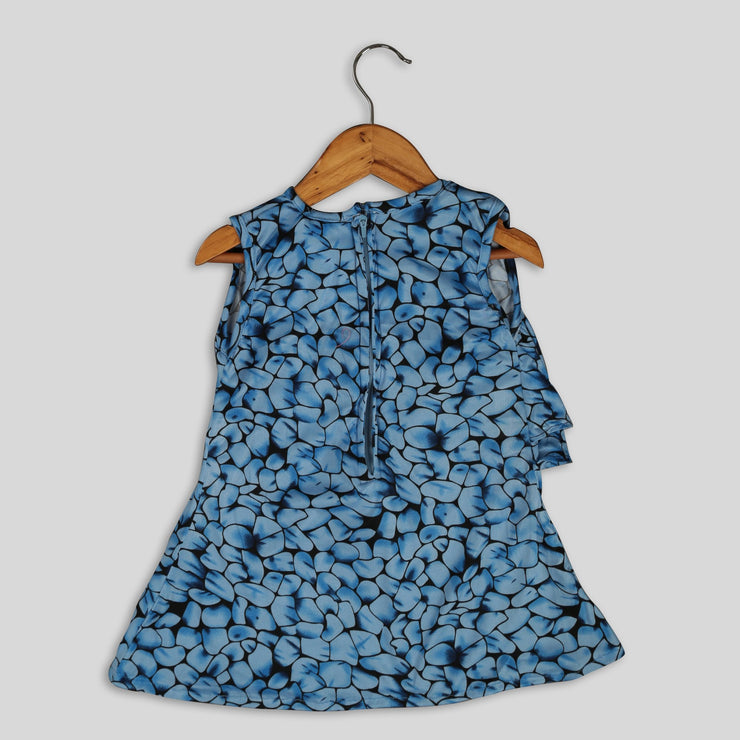 Blue Hosiery Skater Frock For Girls