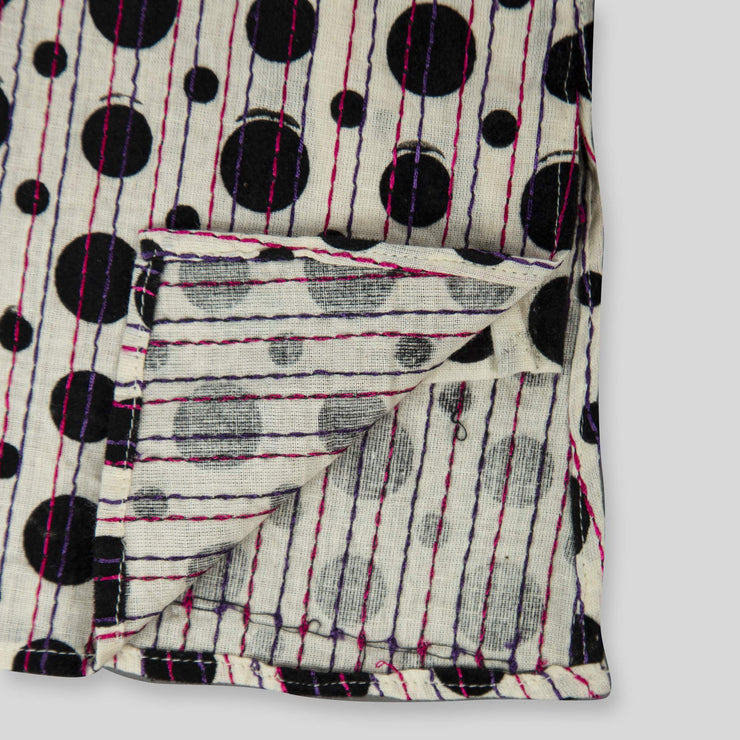 Cream Polka Dot Cotton Kurta Pyjama Set for Boys