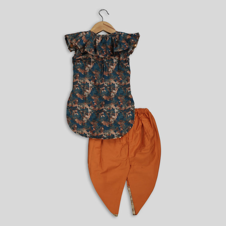 Printed Cotton Kurti With Dhoti Pant