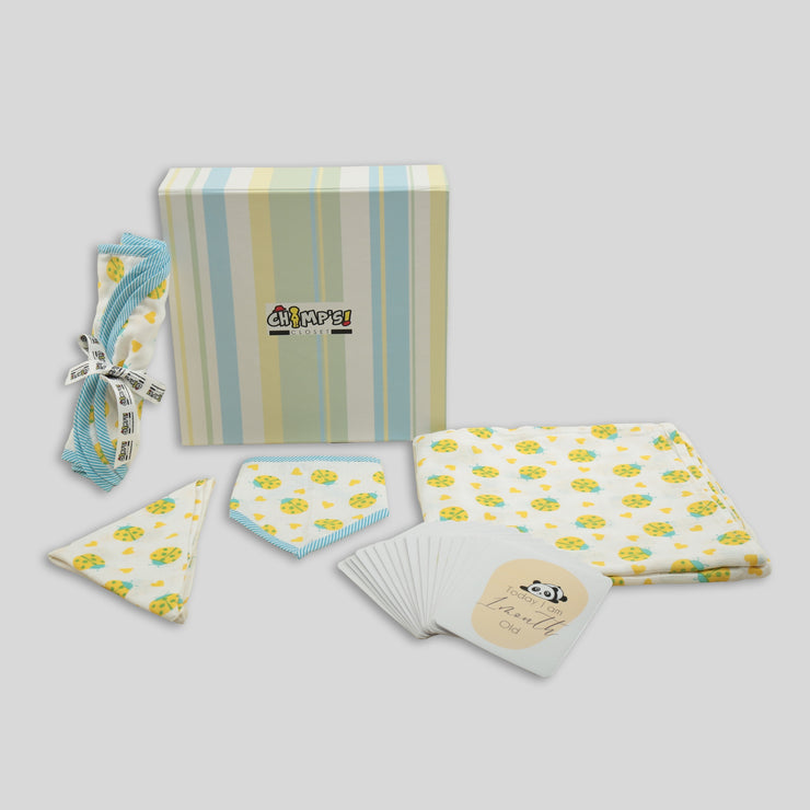 New Born Gift Box in Organic Cotton in Lady bug Print