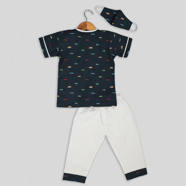 Car Print Nightwear Set for Boys