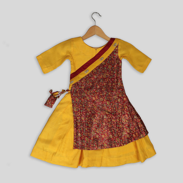 Silk Red and Yellow Angrakha