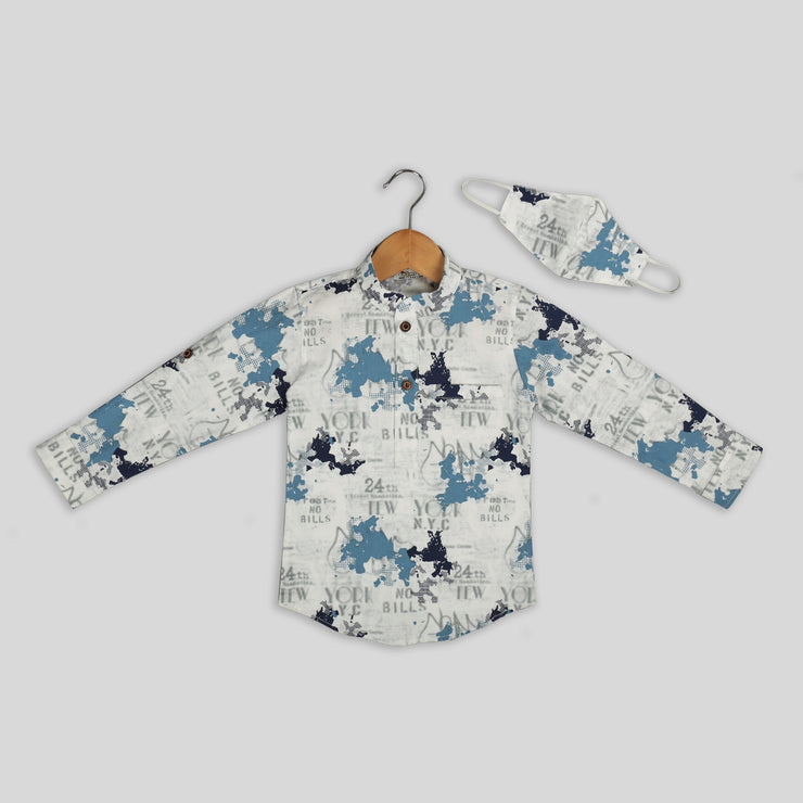 Blue N White – Boys Kurta Shirt