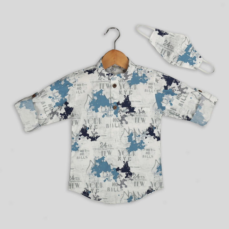 Blue N White – Boys Kurta Shirt