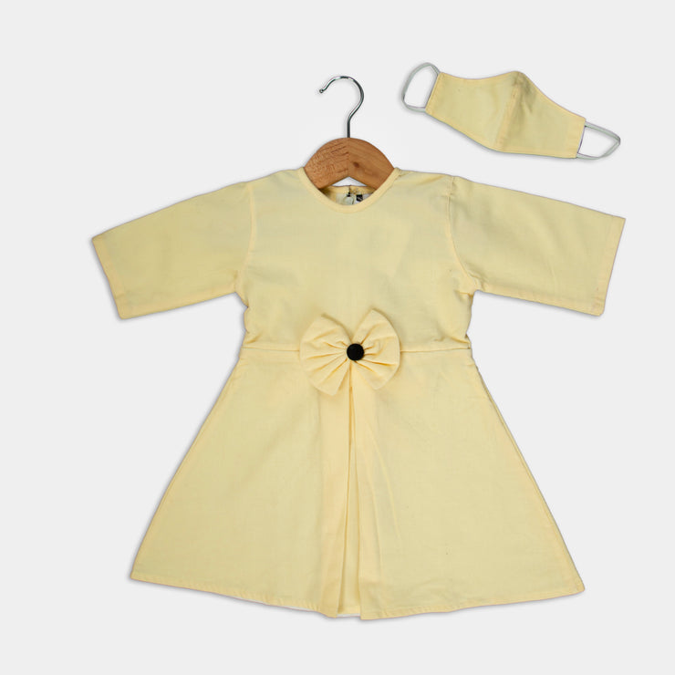 Yellow Corduroy Frock for Girls