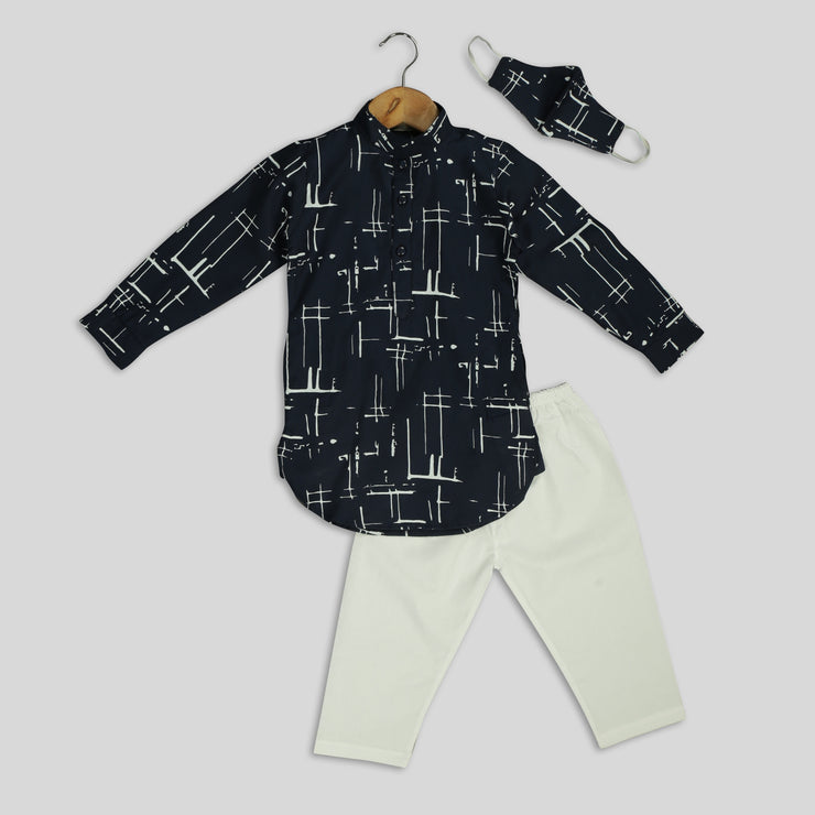 Blue Kurta and Pyjama Set for Boys