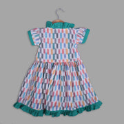Multicoloured Cotton Angrakha Skater Frock