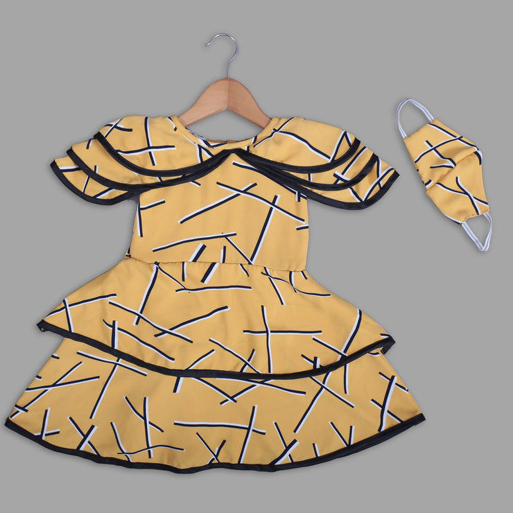 Pre Order: Yellow Skater Frock For Girls With Flares